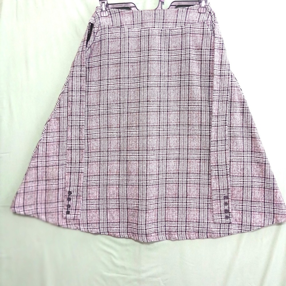 ZAFUL Womens Gray Plaid Ankle Length A-Line Tartan Preppy Maxi Skirt NWT Size M